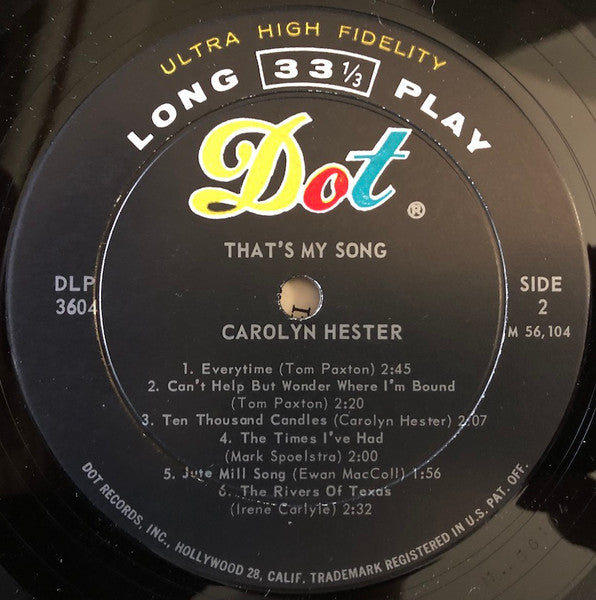 Carolyn Hester : That's My Song (LP, Mono)