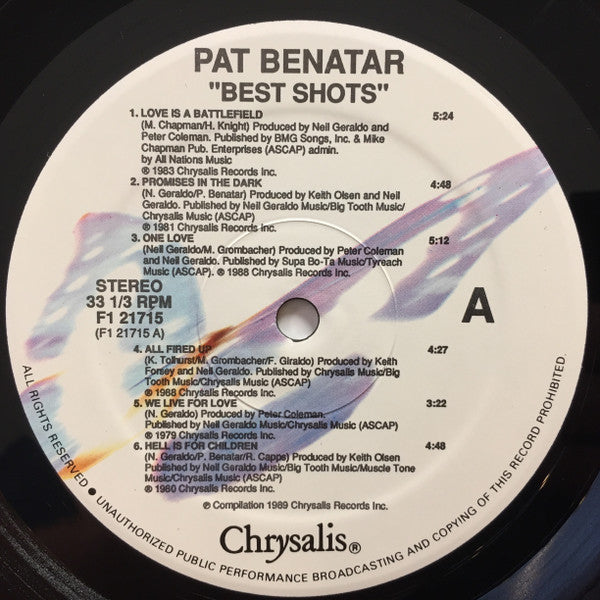 Pat Benatar : Best Shots (LP, Comp, RM)