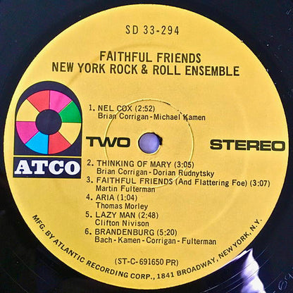 The New York Rock Ensemble : Faithful Friends (LP, Album, PR )
