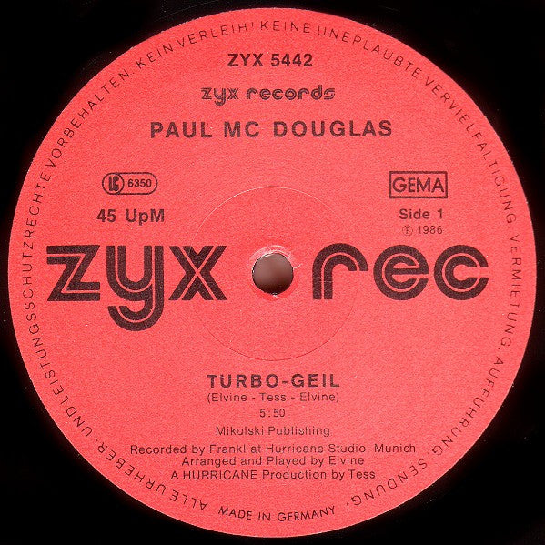 Paul Mc Douglas : Turbo-Geil (12")