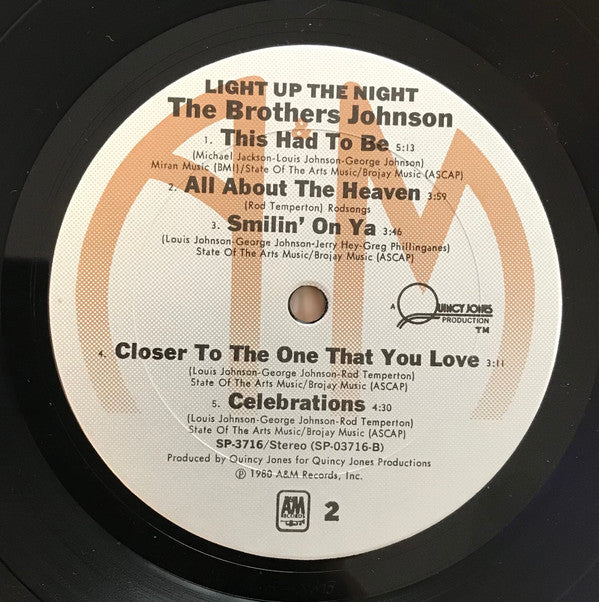 Brothers Johnson : Light Up The Night (LP, Album, Ter)
