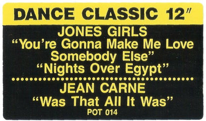 The Jones Girls /  Jean Carn : You're Gonna Make Me Love Somebody Else / Nights Over Egypt / Was That All It Was  (12")