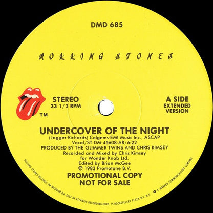 The Rolling Stones : Undercover Of The Night (12", Promo)