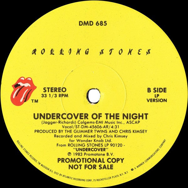 The Rolling Stones : Undercover Of The Night (12", Promo)
