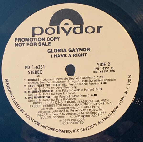 Gloria Gaynor : I Have A Right (LP, Album, Promo, 56;)