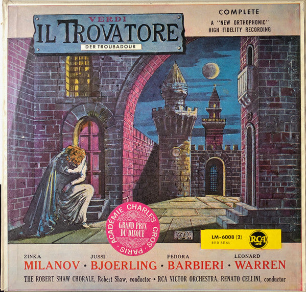 Giuseppe Verdi - Zinka Milanov • Jussi Björling • Fedora Barbieri • Leonard Warren • The Robert Shaw Chorale, Robert Shaw • RCA Victor Symphony Orchestra, Renato Cellini : Il Trovatore (Complete) (2xLP, Mono + Box, Album)
