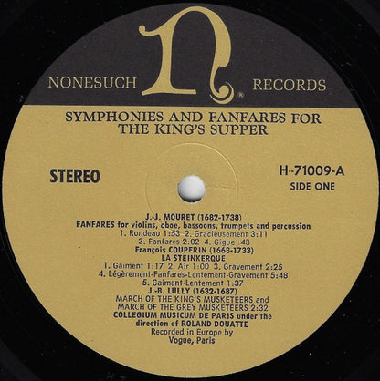 Collegium Musicum De Paris, Roland Douatte : Symphonies And Fanfares For The King's Supper (LP)
