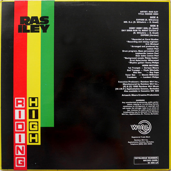 Ras Iley : Riding High (LP, Album)
