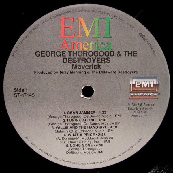 George Thorogood & The Destroyers : Maverick (LP, Album, Jac)