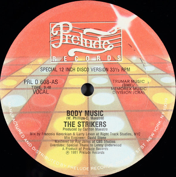 The Strikers : Body Music (12")