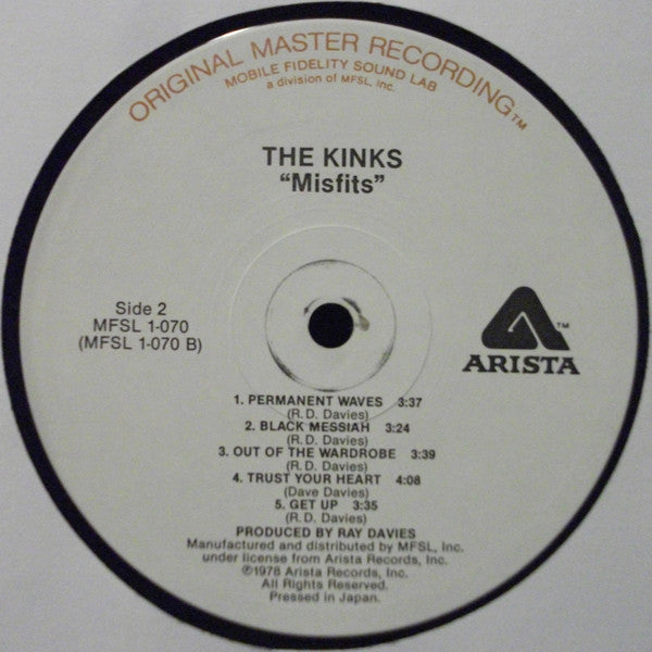 The Kinks : Misfits (LP, Album, RE, RM)