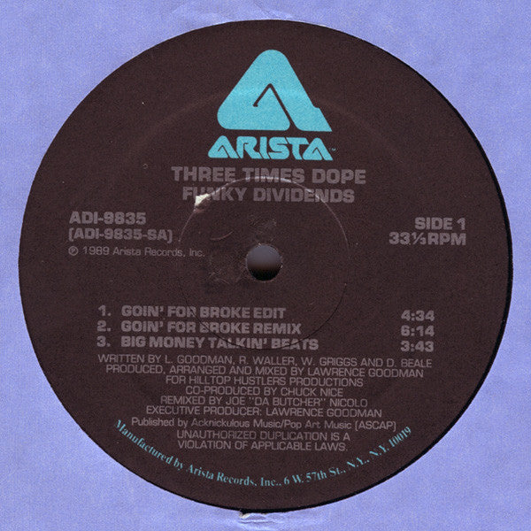 Three Times Dope : Funky Dividends (12")