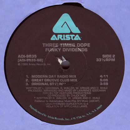 Three Times Dope : Funky Dividends (12")