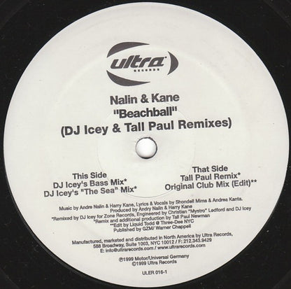 Nalin & Kane : Beachball (DJ Icey & Tall Paul Remixes) (12", RP)