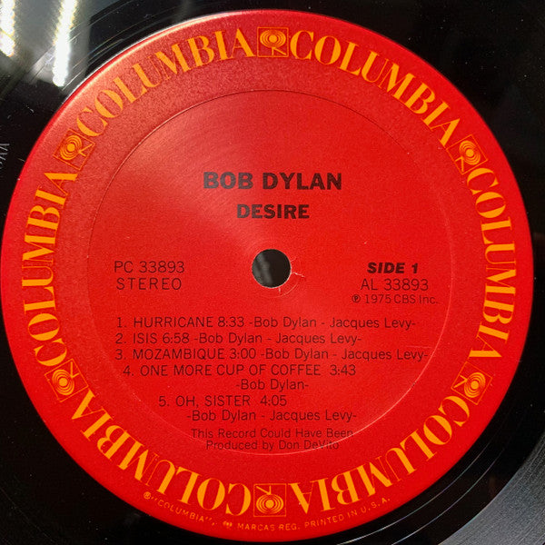 Bob Dylan : Desire (LP, Album, Pit)