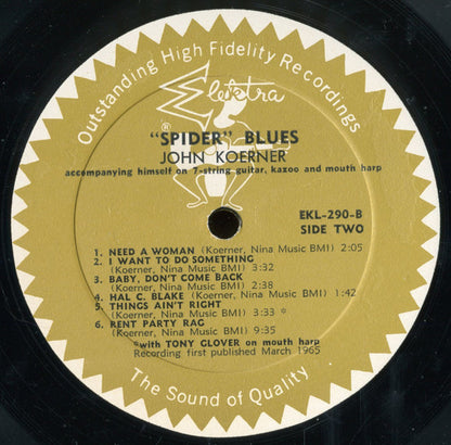 John Koerner : Spider Blues (LP, Mono)