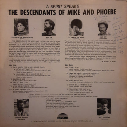 The Descendants of Mike and Phoebe - A Spirit Speaks