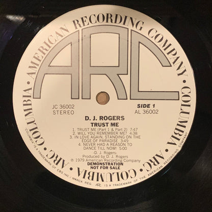D. J. Rogers : Trust Me (LP, Album, Promo)