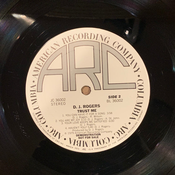 D. J. Rogers : Trust Me (LP, Album, Promo)