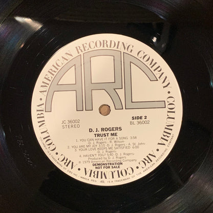 D. J. Rogers : Trust Me (LP, Album, Promo)
