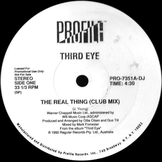Third Eye : The Real Thing (12", Promo)