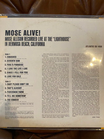 Mose Allison : Mose Alive! (LP, Album, RE, PRC)