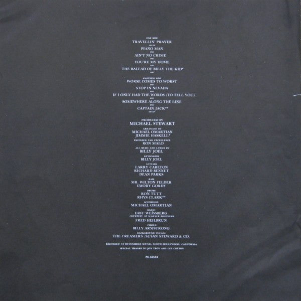 Billy Joel : Piano Man (LP, Album, RE)