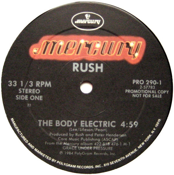 Rush : The Body Electric (12", Promo)