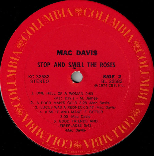 Mac Davis : Stop And Smell The Roses (LP, Album)