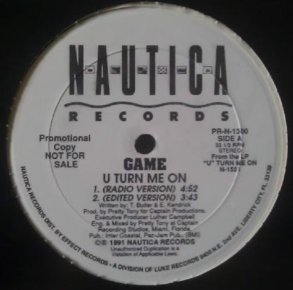 Game (5) : U Turn Me On (12", Promo)