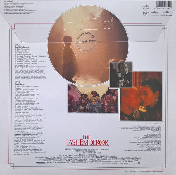 Ryuichi Sakamoto, David Byrne And Cong Su : The Last Emperor (Original Motion Picture Soundtrack) (LP, Album, Dlx, Ltd, RE, RM, 180)