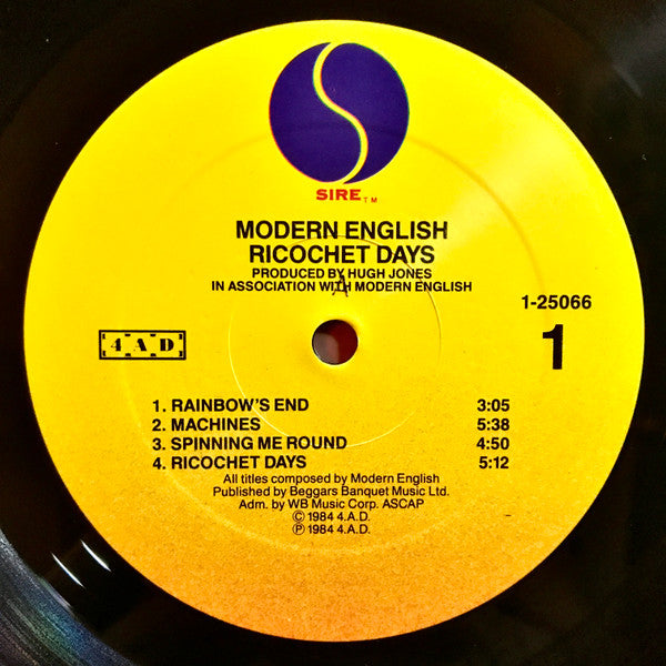 Modern English : Ricochet Days (LP, Album, All)