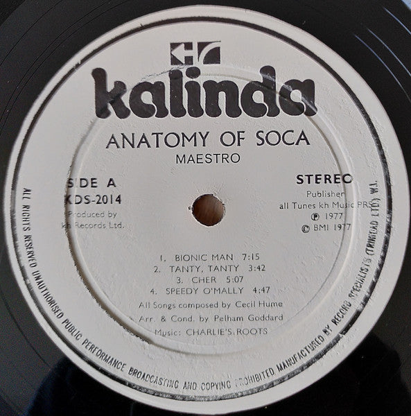 Maestro (20) : Anatomy Of Soca (LP, Alt)