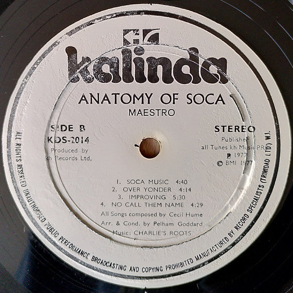 Maestro (20) : Anatomy Of Soca (LP, Alt)