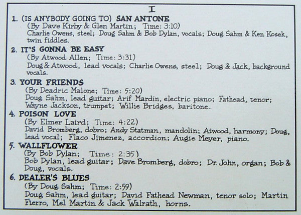 Doug Sahm & Band : Doug Sahm And Band (LP, Album, PR )