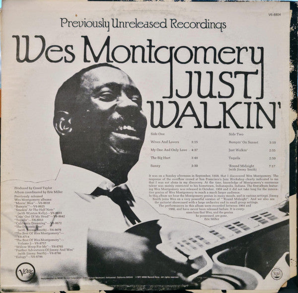 Wes Montgomery : Just Walkin' (LP, Album)