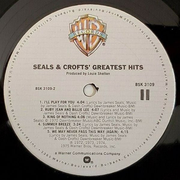 Seals & Crofts : Greatest Hits (LP, Comp, Club, Ter)