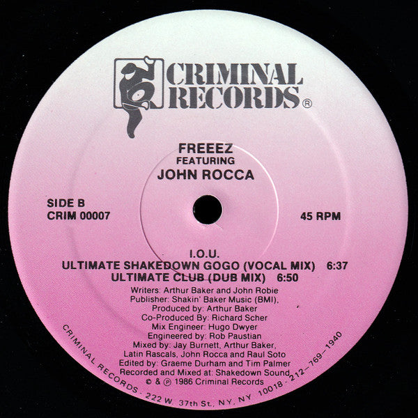 Freeez Featuring John Rocca : I.O.U. (12")
