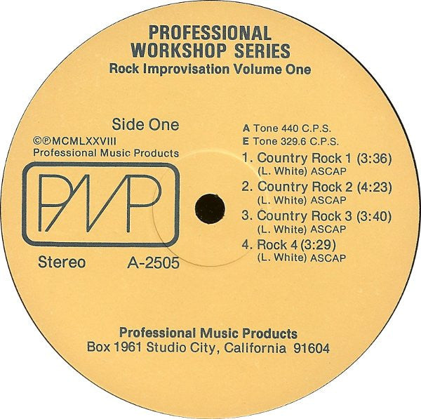 Unknown Artist : Professional Workshop Series: Rock Improvisation Volume One (LP)
