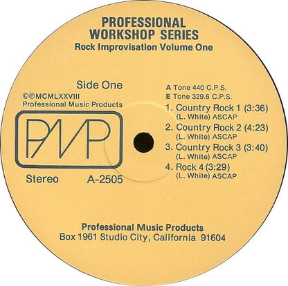 Unknown Artist : Professional Workshop Series: Rock Improvisation Volume One (LP)