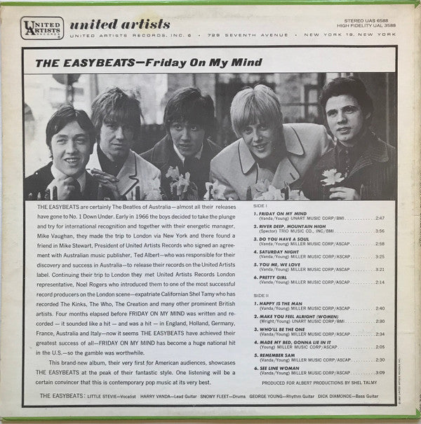 The Easybeats : Friday On My Mind (LP, Album, Mono)