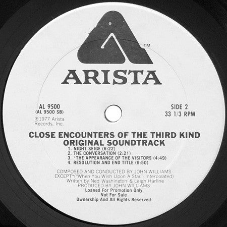 John Williams (4) : Close Encounters Of The Third Kind (Original Motion Picture Soundtrack) (LP, Album, Promo, San + 7", S/Sided, Single)