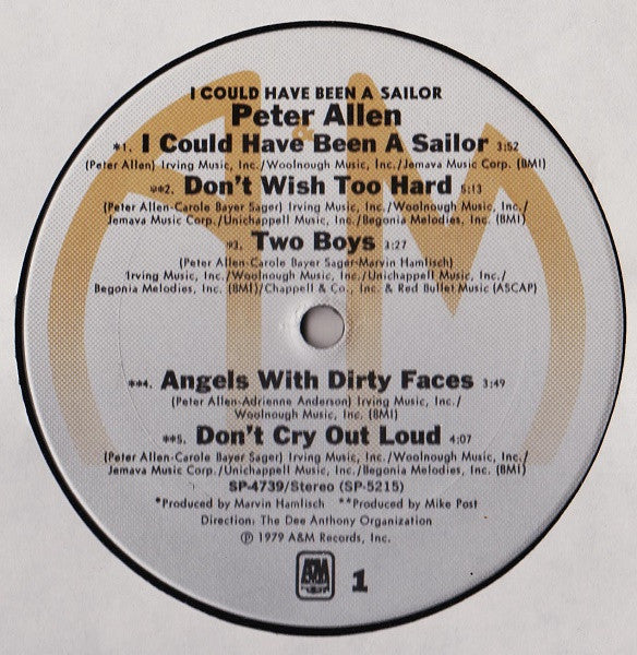 Peter Allen : I Could Have Been A Sailor (LP, Album, Pit)