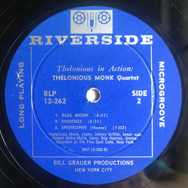 The Thelonious Monk Quartet With Johnny Griffin : Thelonious In Action (LP, Album, Mono, RE, Dee)