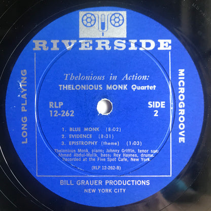 The Thelonious Monk Quartet With Johnny Griffin : Thelonious In Action (LP, Album, Mono, RE, Dee)