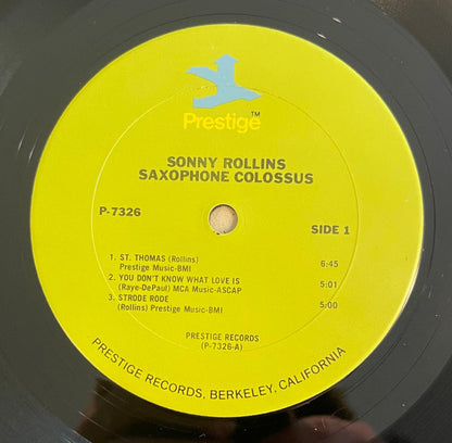Sonny Rollins : Saxophone Colossus (LP, Album, RE)