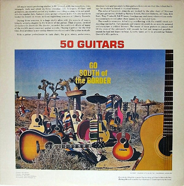The 50 Guitars Of Tommy Garrett : 50 Guitars Go South Of The Border (LP, Album, Gat)
