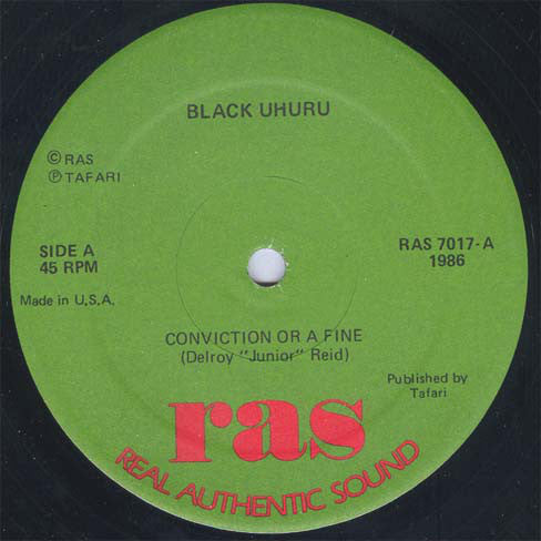 Black Uhuru : Conviction Or A Fine / Fit You Haffe Fit (12")