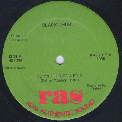 Black Uhuru : Conviction Or A Fine / Fit You Haffe Fit (12")