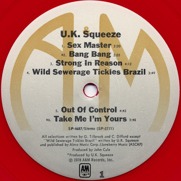 Squeeze (2) : U.K. Squeeze (LP, Album, Ltd, Red)